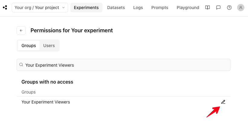 Experiment level find group